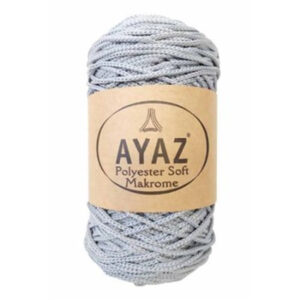 Ayaz Polyester Soft makrame konac od 3mm u svetlo sivoj boji sa šifrom 1195