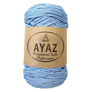 Ayaz Polyester Soft makrame konac od 3mm u svetlo plavoj boji sa šifrom 1214