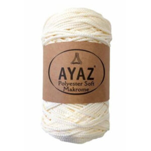 Ayaz Polyester Soft makrame konac od 3mm u krem boji sa šifrom 1300