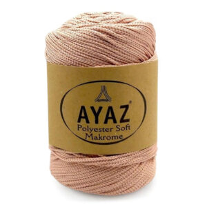 Ayaz Polyester Soft makrame konac od 3mm u puder roze boji sa šifrom 1722