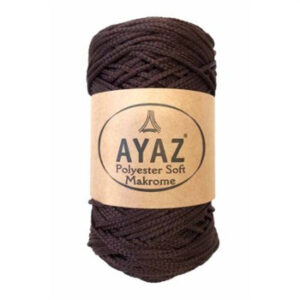 Ayaz Polyester Soft makrame konac od 3mm u tamno braon boji sa šifrom 6195
