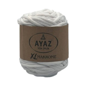 Makrame konac Poliester 5mm AYAZ XL 1208 bela boja za heklanje i pletenje torbi Pozamanterija Glamur