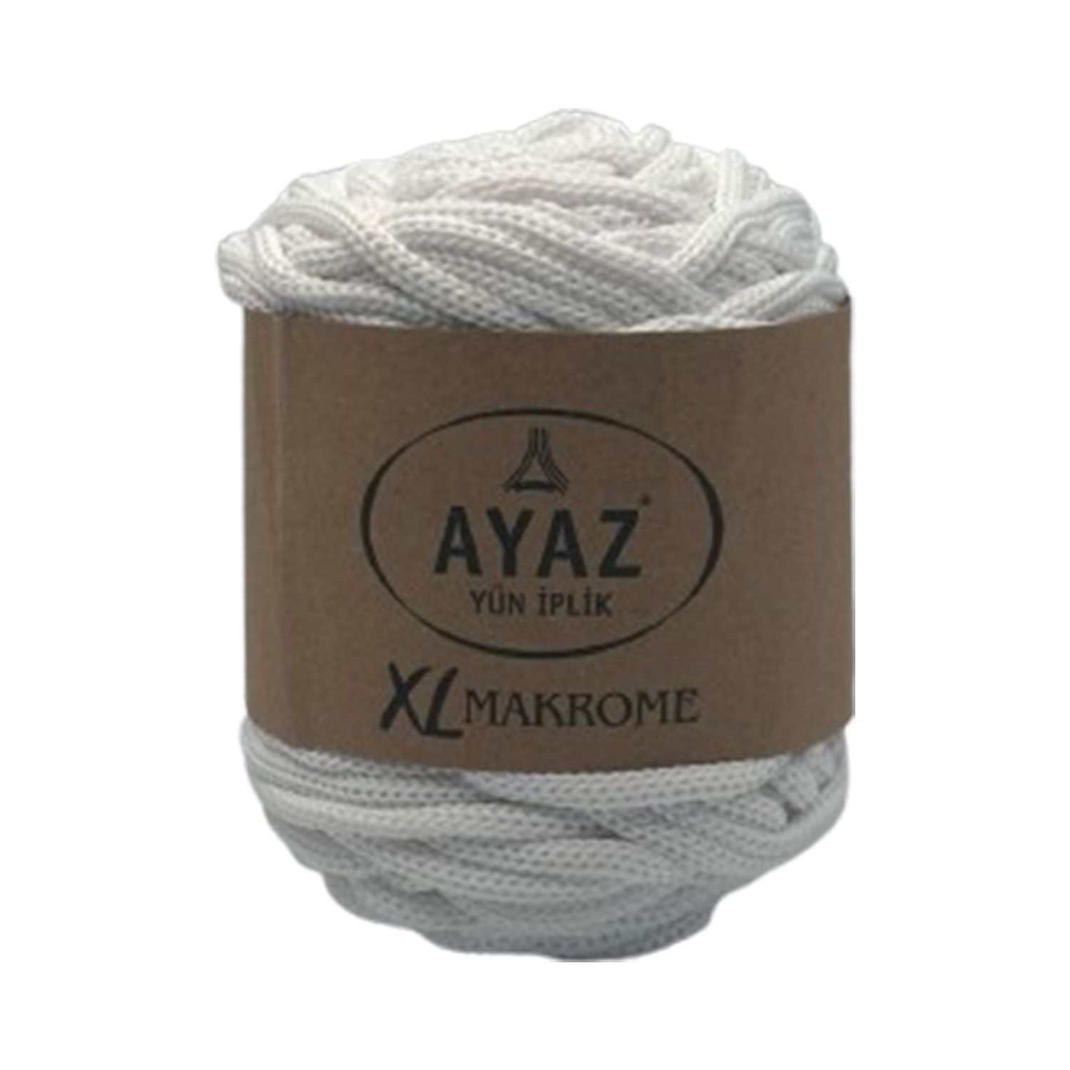 Makrame konac Poliester 5mm AYAZ XL 1208 bela boja za heklanje i pletenje torbi Pozamanterija Glamur