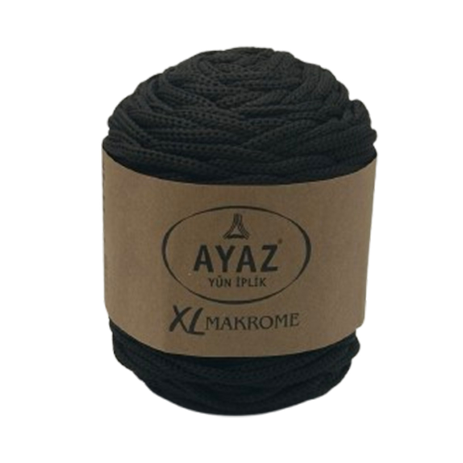Makrame konac Poliester 5mm AYAZ XL 1217 crna boja za heklanje i pletenje ruksaka i torbi Pozamanterija Glamur