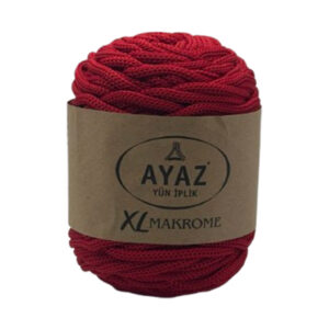 Makrame konac Poliester 5mm AYAZ XL 1251 crvena boja za heklanje i pletenje torbi pozamanterija glamur